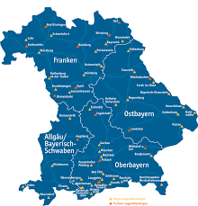 Unsere karte zeigt die standorte in ihrer. Karte Mit Allen Jugendherbergen In Bayern