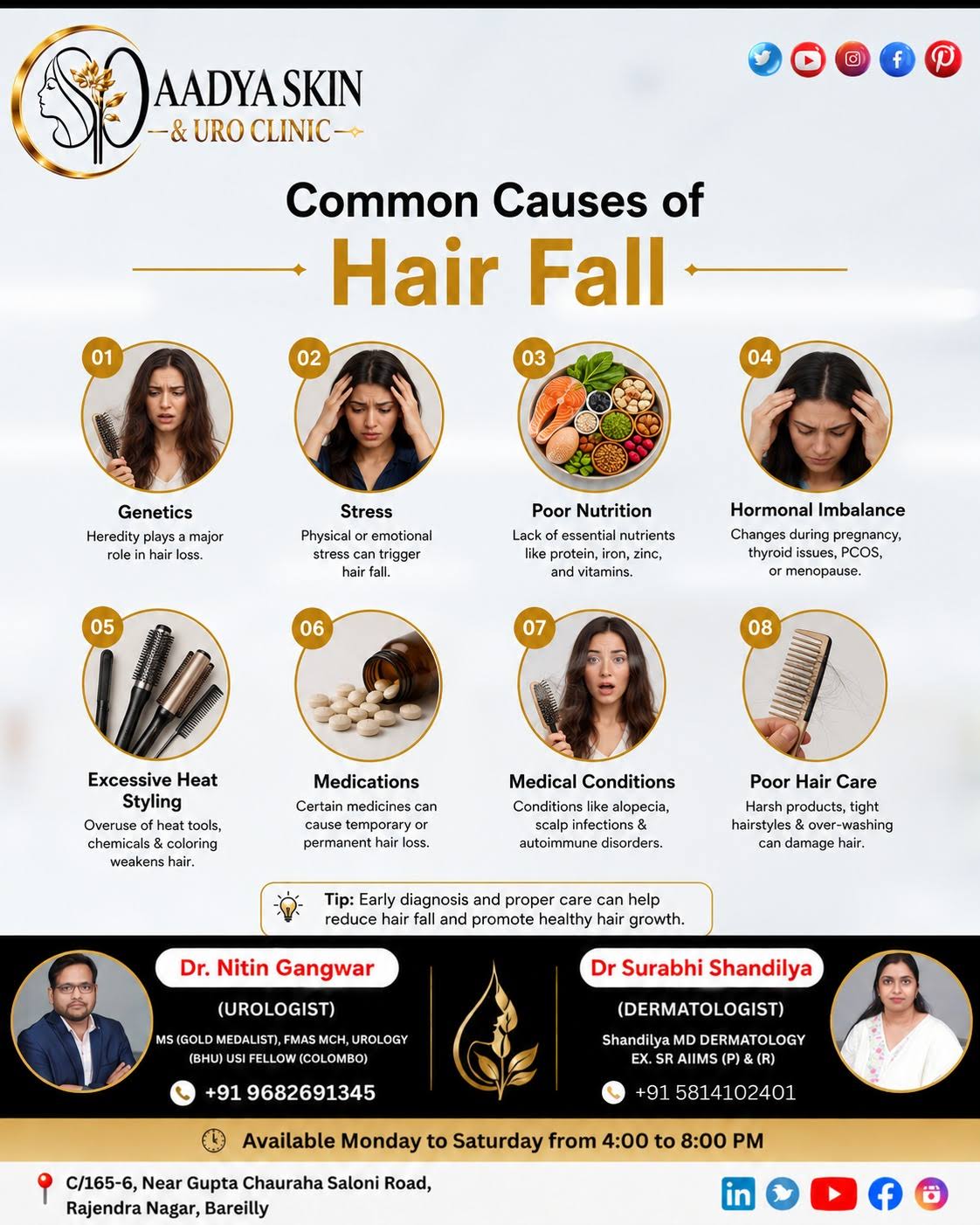 Common Causes of Hair Fall | Hair Specialist Bareilly product image