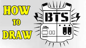 Draw sketches of the bands, and people. How To Draw Bts Logo Easy Step By Step Youtube