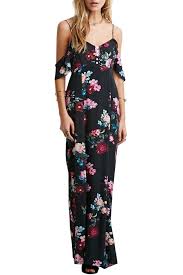 Floral Spaghetti Strap Off The Shoulder Maxi Dress Summer Fashion Dresses Maxi Dress Maxi Dress With Sleeves
