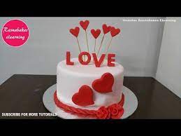 Simple cake decorating techniques for beginners like me. Simple Easy Valentine Love Cake Or Happy Birthday Cake Wife Design Ideas Decorating Tutorials Vid In 2021 Simple Cake Designs Simple Birthday Cake Fondant Cake Designs