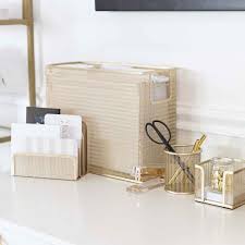 Expect to find top gold desktop organizers brands like martha stewart and design ideas, at great low prices starting at $10.49. Monte 5 Piece Gold Desk Organizer Set With Desktop Hanging File Organi Blu Monaco