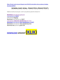 Maybe you would like to learn more about one of these? Contoh Soal Psikotes Penjurusan Sma Dan Jawabannya