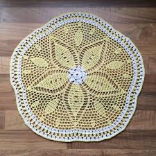 Lovely Crochet Doily Is Made Using Thin Cotton Yarns Measures Around 34 Cm Diameter Looks Beautiful On A Table Giving An Eleg Crochet Doilies Doilies Crochet