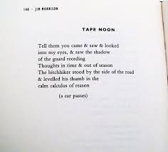 Tape Noon By Jim Morrison Poems From Wilderness Jim Morrison Poetry Book Jim Morrison Poetry Words