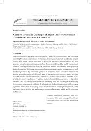 It sets up the context, relevance and aims of the project. Pdf Common Issues And Challenges Of Breast Cancer Awareness In Malaysia A Contemporary Scenario