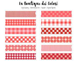 Red Gingham Washi Tape Clipart Cute Diamond Tablecloth Clip Etsy In 2021 Washi Washi Tape Clip Art