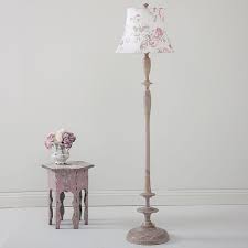 Sybil Floor Lamp With White Shade Pastel Pink Flowers Distressed Accents From Shabby Shabby Chic Floor Lamp Shabby Chic Table Lamps Shabby Chic Furniture