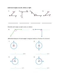 Classify Angles And Measuring By A Fraction Of Full Turn Worksheet Student drawing will be as indispensableas latin ; classify angles and measuring by a