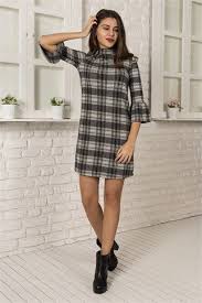 Kareli Kol Exterior Dress Black Elbise Elbise Modelleri Trendler