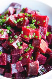 Drain and cool, then cut in to cubes. Simple Beet Salad Recipe With Dressing Masalaherb Com