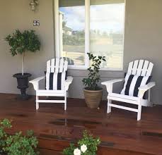 Hamptons Styling By Frontporchproperties Gorgeous White Deck Chairs With 10 Black And White Striped Outdoor Wood Furniture Ikea Garden Furniture Deck Chairs
