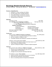 Writing a student summary statement. Sociology Student Sample Resume Examples Resume Cv Student Resume Resume Examples College Resume Template