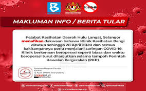 Ini adalah facebook rasmi jabatan kesihatan negeri selangor. Bernama Covid 19 Senarai Berita Palsu Tular Setakat 3 Petang 12 April Kkmm