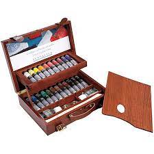 Sennelier Luxe Houten Kist 22 Tubes 40ml Extra Fijne Olieverf Hulpmiddelen Toebehoren Schleiper Onlin Sennelier Painting Accessories Acrylic Paint Set