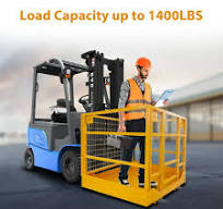 Forklift Safety Cage, Forklift Man Basket 1400 Lbs Capacity, 43 x 43 Inches  Folding Forklift Work Platform, Collapsible Platform Lift Basket for Most  ...