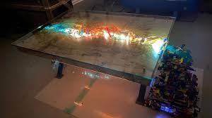 I also wanted the assembly to be pre… Man Created A Custom Coffee Table With Lego Dioramas That A Lego Waterfall Spilling Out On One Side Shouts