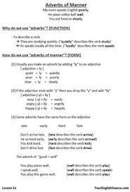 Adverbs of manner irregular forms. Adverbs Of Manner Speaking Lesson Plan 52 Yourenglishsource