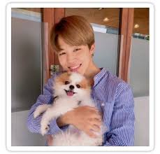 Bts Jimin With Cute Dog Sticker By Jessica Chi In 2021 Bts Jimin Jimin Park Jimin