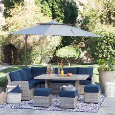 Belham Living Brookville 6 Piece All Weather Wicker Sofa Sectional Patio Dining Set Www Hayneedle Com Patio Furniture Makeover Patio Dining Set Patio Decor