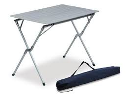 Aluminum Roll Top Table Designs Is Made Of Sturdy Lightweight Aluminum For Easy Transporting It Folds Easil Camping Table Folding Camping Table Camp Kitchen