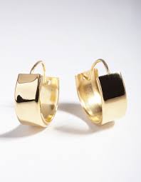 Chunky sterling silver hoop earrings. Gold Plated Sterling Silver Chunky Hoop Earrings Lovisa
