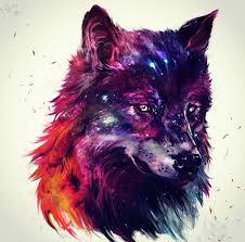 Colorful wolf colored pencil and mixed media drawing by. Galaxy Wolfy Uploaded By Do3amagdi1234 On We Heart It