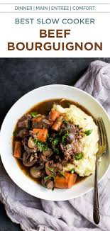Easy Beef Bourguignon Recipe Slow Cooker Comfort Food Recipe In 2020 Beef Recipes Easy Easy Beef Bourguignon Healthy Beef Recipes
