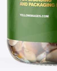 Clear Glass Jar With Marinated Mixed Mushrooms Mockup In Jar Mockups On Yellow Images Object Mockups