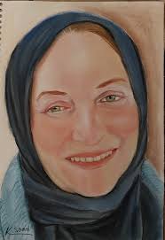 What are the differences in the drawing of a friend's mother before sending  it to her?