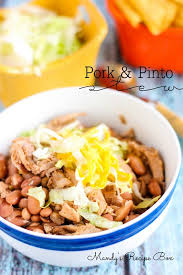 Take about 1 cup of the beans and some broth out into a small bowl, using a fork or a potato masher, mash up those beans, add them back into the slow cooker with the rest of the beans. Slow Cooker Pork Pinto Stew Mandy S Recipe Box