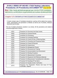 Iso 17025 2005 Laboratory Management Standard Procedures 18 Procedures Document Kit Cov Laboratory Information Management System Reference Format Laboratory