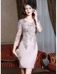 Long Sleeve Embroidered Cocktail Dress For Women Over 40 50 Wedding Guest Dress Zl8002 Gemgrace Com Cocktail Dress Wedding Embroidered Cocktail Dress Cocktail Dress Wedding Guest