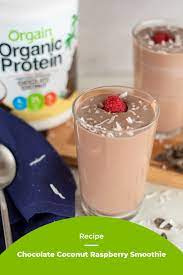 Chocolate Coconut Raspberry Smoothie Recipe Shake Recipes Raspberry Smoothie Recipes Protein Shake Recipes