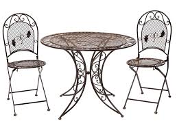 Gartenset Tisch 2 Stuhle Gartengarnitur Eisen Antik Stil Gartengarnitur Braun Gartenset Stuhle Tisch