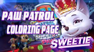 Free printable cartoon characters colouring sheets for kids. Paw Patrol Mission Paw Sweetie Coloring Page For Kids Hd New 2017 Youtube