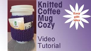 Let this adorable mug cozy keep it hot for you, it just slips over your mug easy as pie,one size fits for all. Knitted Coffee Mug Cozy Easy Holiday Diy Gifts Youtube