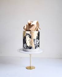 Canberra Cake Designer On Instagram A Striking Black And Gold Number Beautiful Stencil From Evilcakegenius Cake Studio Special Occasion Cakes Cake Design