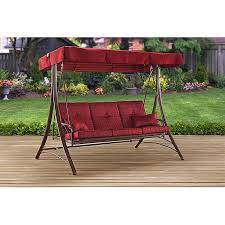 In a hurry for your search for the most beautiful porch swing with a canopy and have no time to read this whole. Mainstays Callimont Park 3 Seat Canopy Porch Swing Bed Red Walmart Com Walmart Com