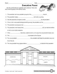 I Like This Worksheet As A Way To Check For Understanding After Learning About The Executive B Social Studies Worksheets Teaching Government Government Lessons