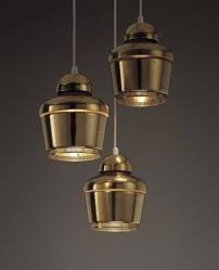 alvar aalto set of three golden bell ceiling lights model no lampor
