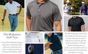 Phil mickelson has been turning heads all season with his choice of golf attire thanks to his latest sponsor, and now he's dancing in a new commercial for the upstart brand. Amazon Com Mizzen Main Phil Mickelson Polo De Golf Para Hombre Secado Rapido Y Upf 30 Clothing