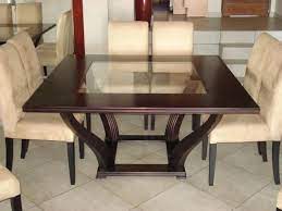 Small square glass dining table and 4 faux chairs in black set. Square 8 Seat Dining Table Google Search 8 Seater Dining Table Square Dining Room Table Custom Dining Room Tables