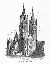 Benedictine Abbey Church Of Saint Etienne Rendering Of Exterior View Architecture Drawings Church Art And Architecture