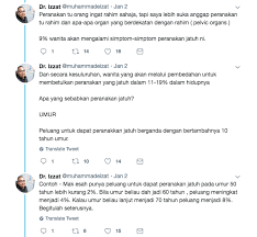 Namun begitu, wanita yang belum berkahwin juga boleh mengalaminya terutamanya dikalangan mereka yang sering melakukan aktiviti lasak atau kerja berat. Pakar Sakit Puan Jelas 7 Punca Berlakunya Peranakan Jatuh Dalam Kalangan Wanita