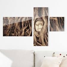 Atemberaubende Xxl Wandbild Ideen Mit Gestochen Scharfer Farbwirkung Grosses 3 Teiliges Glasbild Mit Buddha In Ayutthaya Von Baum Glasbilder Farbeffekt Bilder