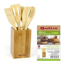 Rub into the bamboo using small circular motions. Kitchen Utensils Set Quttin Bamboo 5 Pcs
