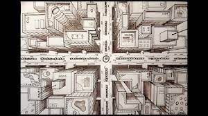 Birds know what the world looks like from 30,000 feet high; Drawing A City Using 1 Point Perspective Bird S Eye View Time Lapse Youtube