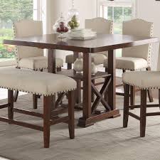 Counter Height Table In Rubber Wood Cherry Brown Red Benzara Counter Height Dining Table Counter Height Dining Table Set Tall Kitchen Table