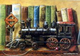 Artist Doug Knutson Unframed Railroad Locomotive Art Print Trains Art Toy Train Art Prints